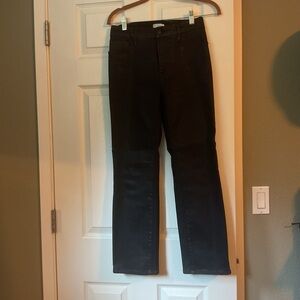 Good American Women's Coated Black Straight Leg Jeans